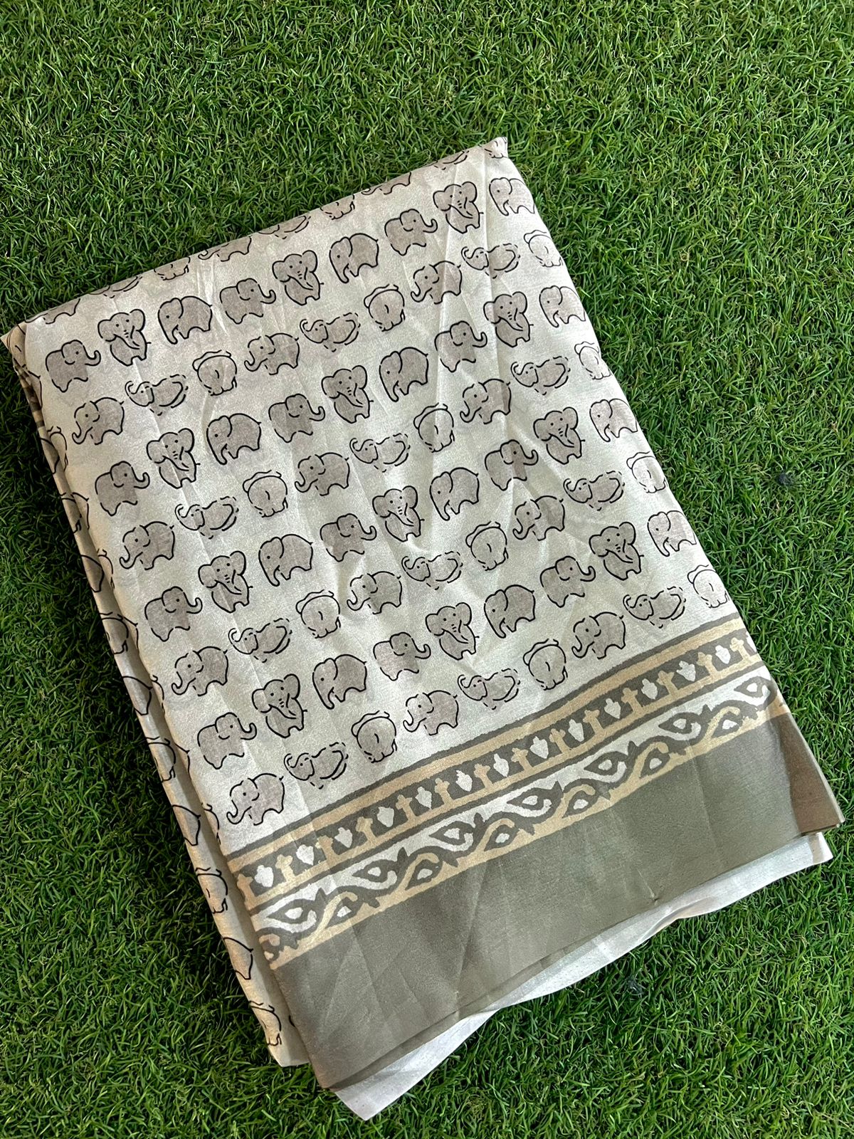 Printed assam silk saree