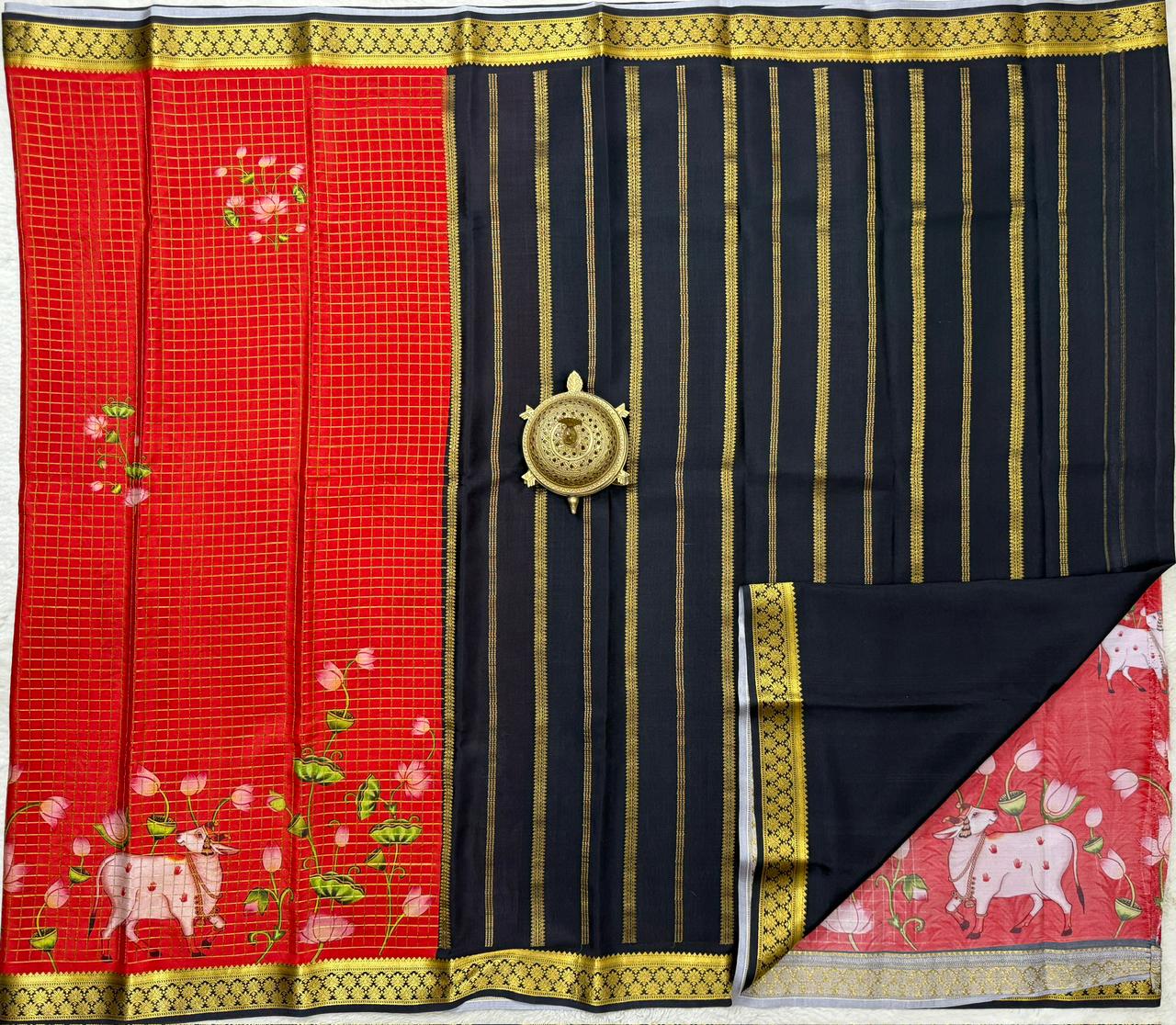 Printed pure mysore crepe silk saree
