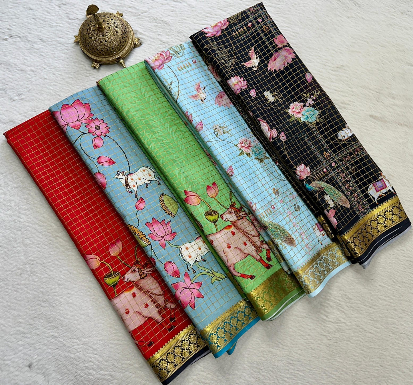 Printed pure mysore crepe silk saree