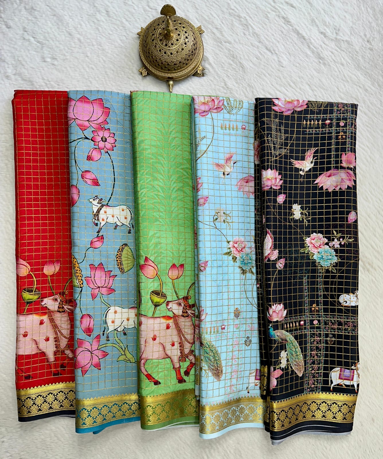 Printed pure mysore crepe silk saree