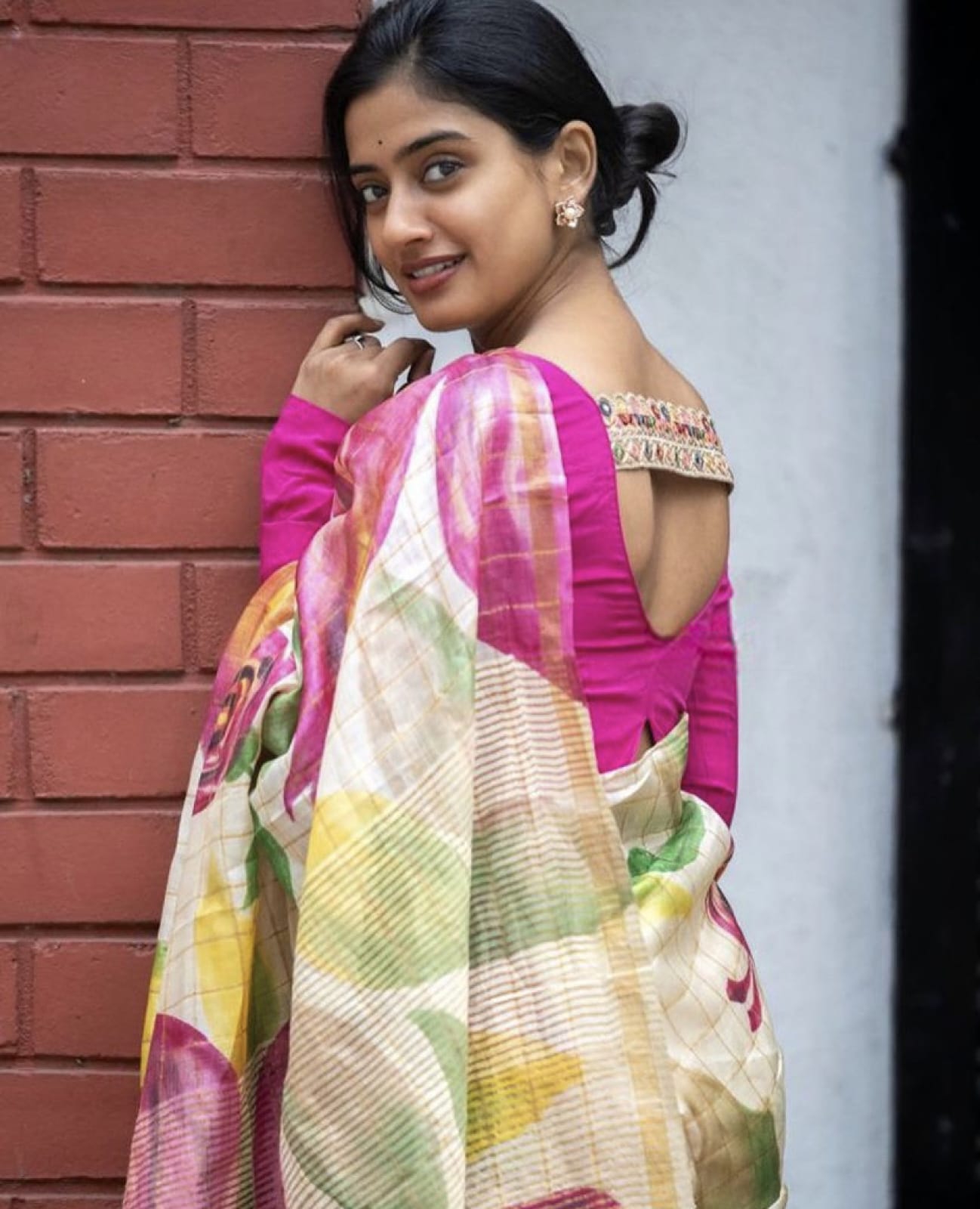 Printed semi tussar silk saree