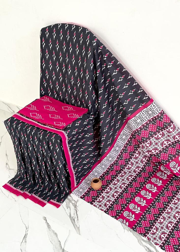 Mul mul cotton batik printed saree