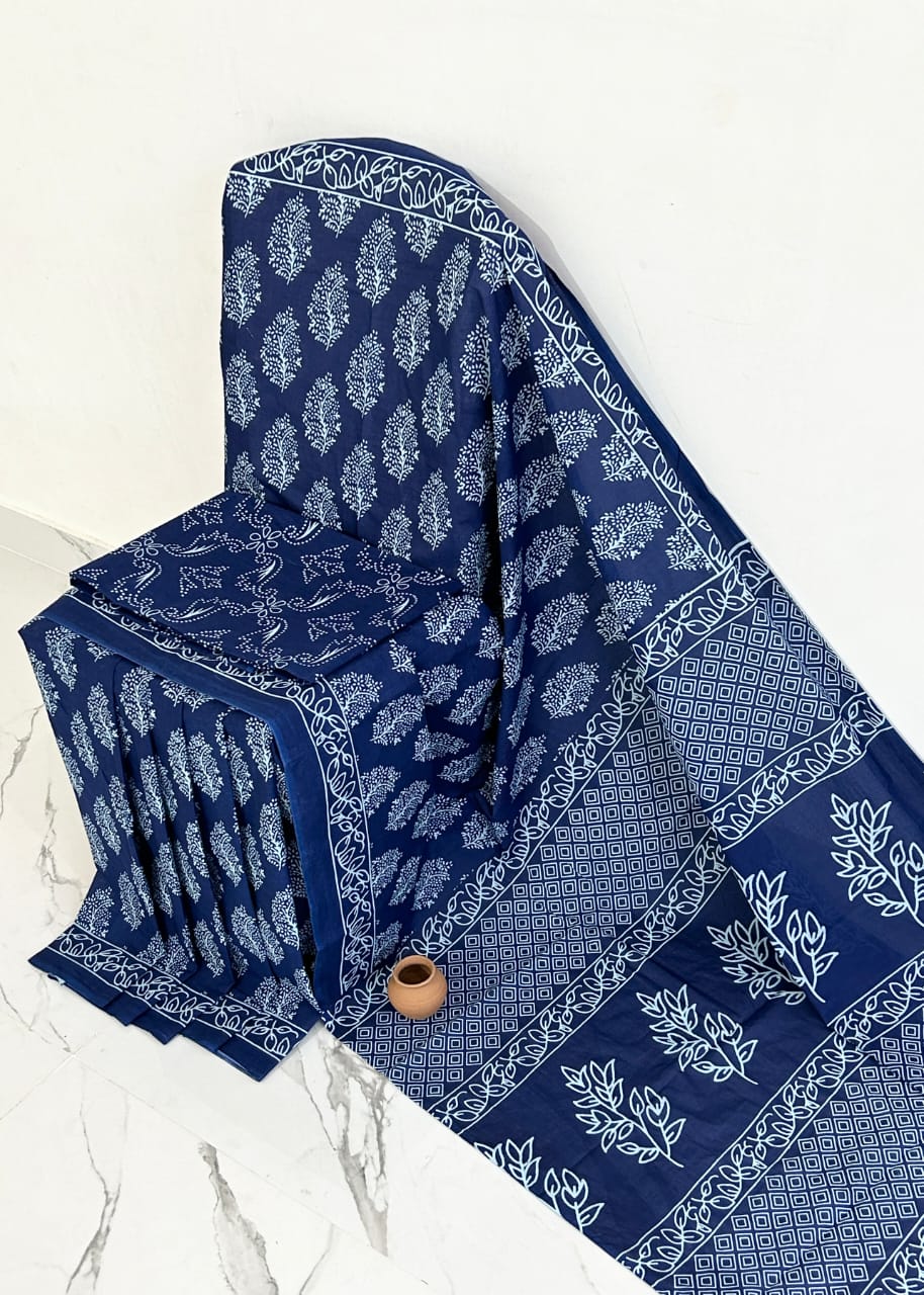 Mul mul cotton batik printed saree