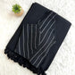 Pure Black Colour Cotton Saree