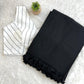 Pure Black Colour Cotton Saree