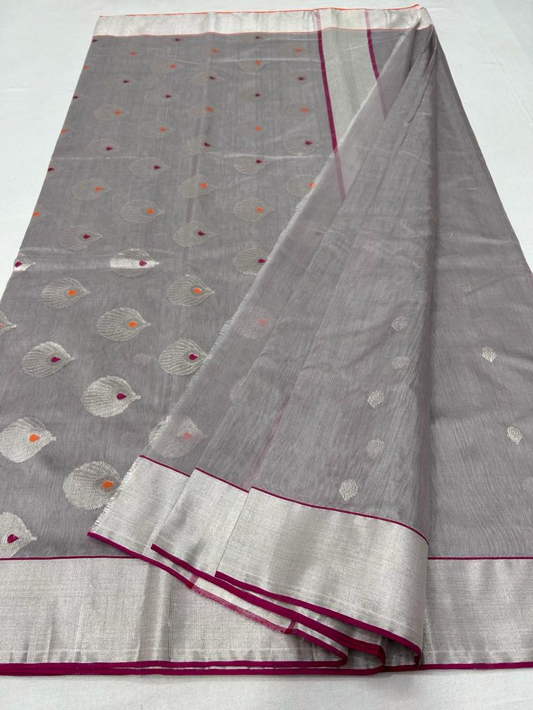 Pure Chanderi Cotton Silk Saree