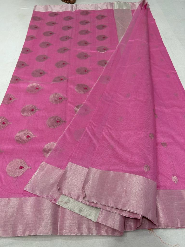 Pure Chanderi Cotton Silk Saree