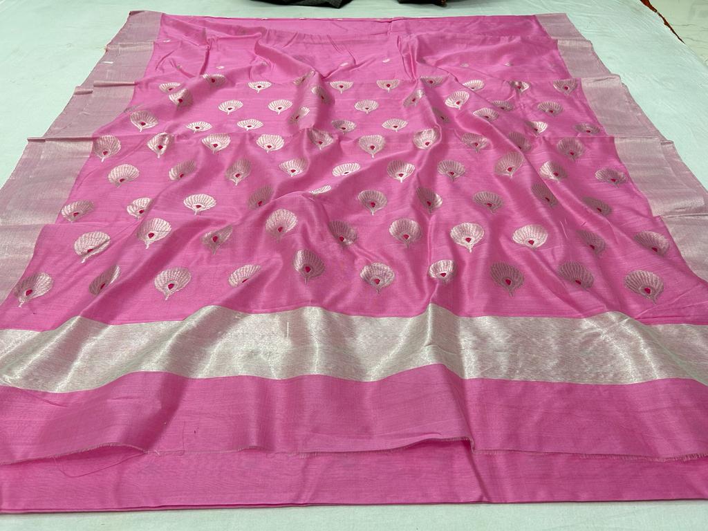 Pure Chanderi Cotton Silk Saree