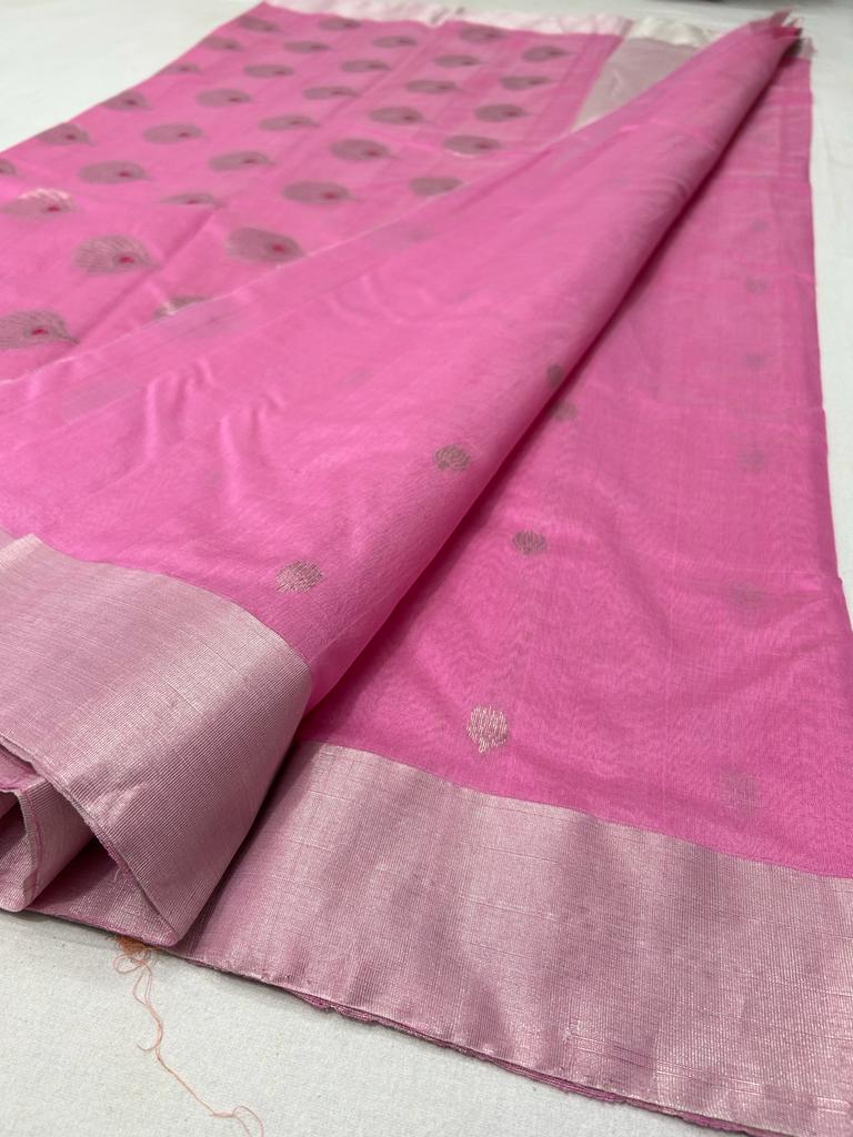 Pure Chanderi Cotton Silk Saree