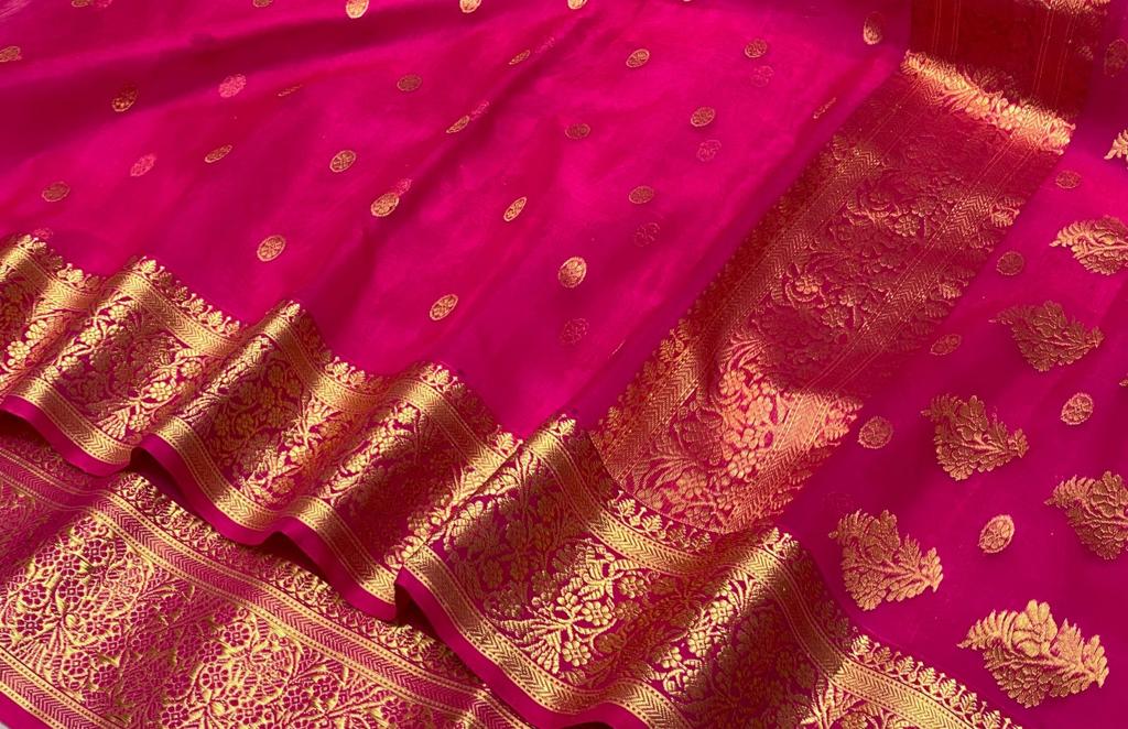 Pure Chanderi Katan Silk Saree