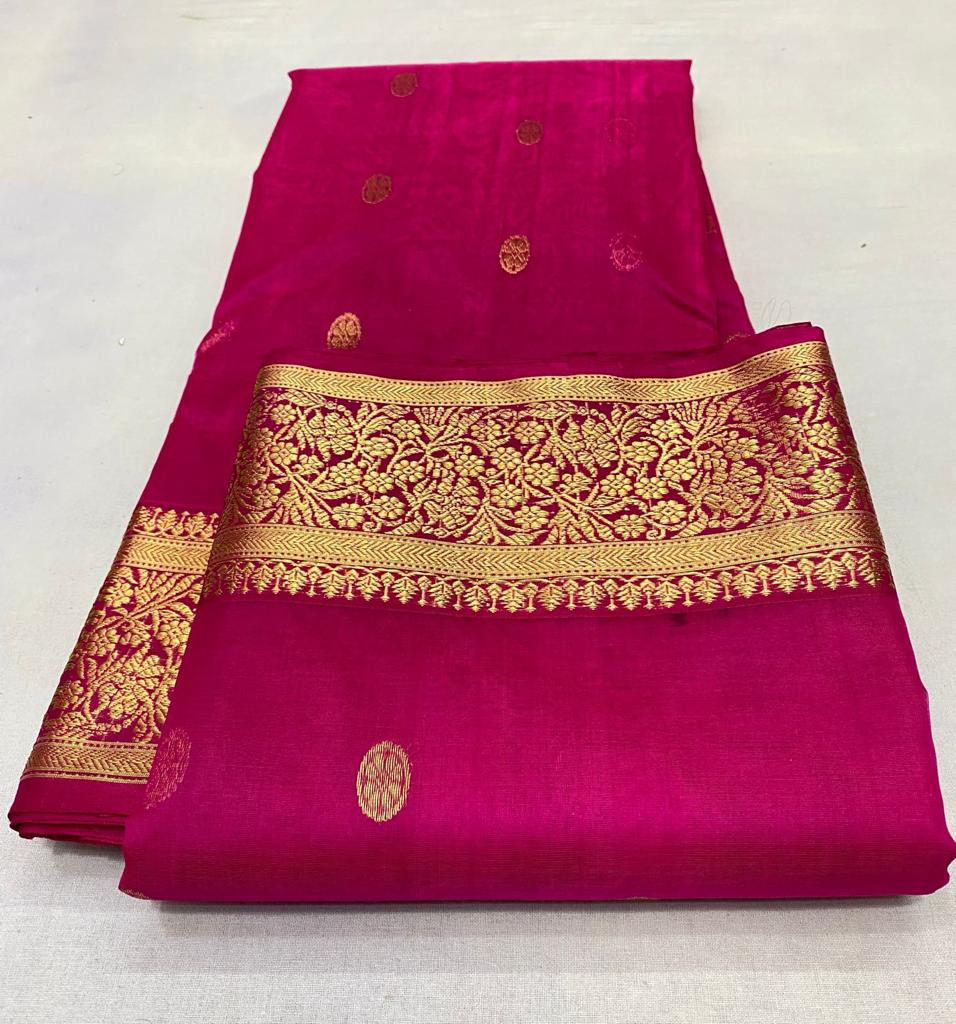 Pure Chanderi Katan Silk Saree