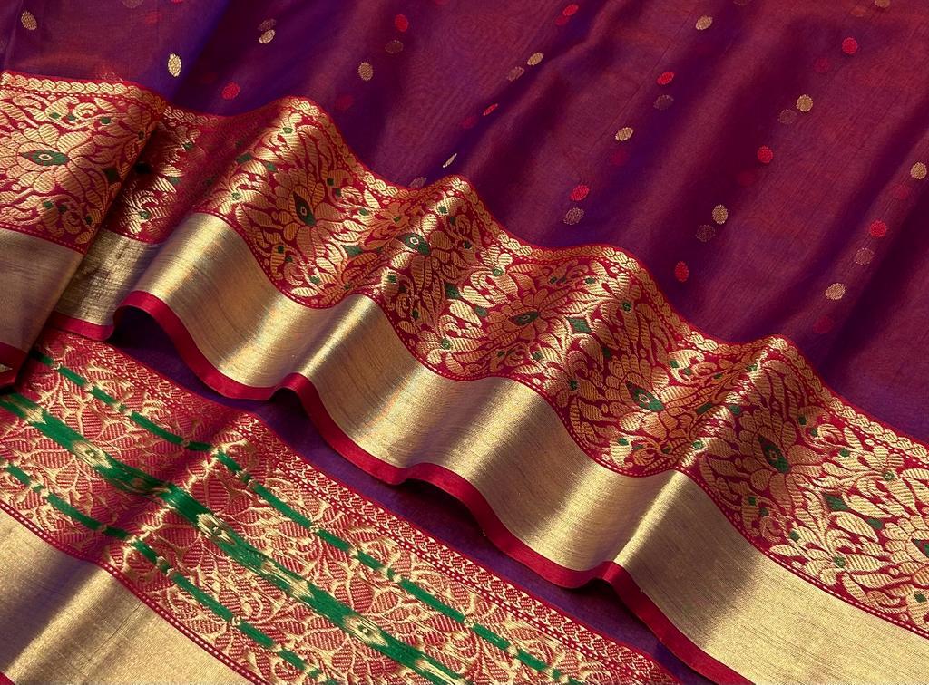 Pure Chanderi Katan Silk Saree