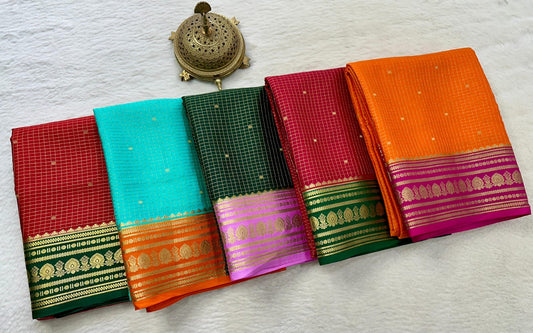 Pure crepe mysore silk saree