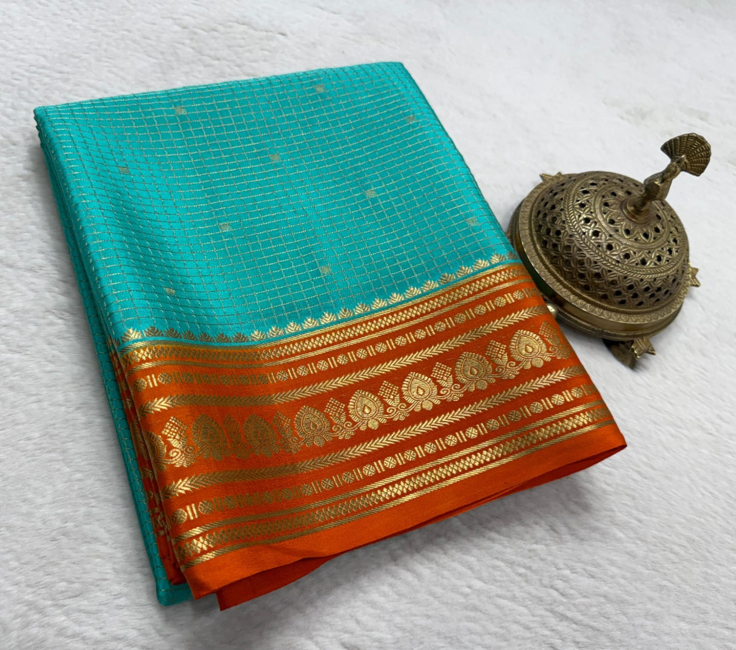 Pure crepe mysore silk saree