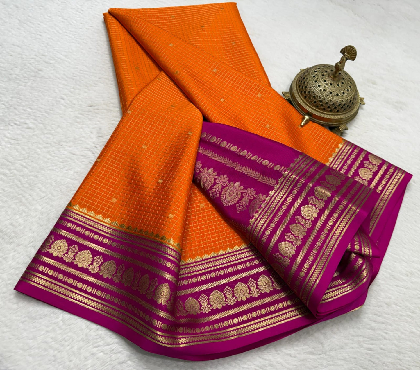 Pure crepe mysore silk saree