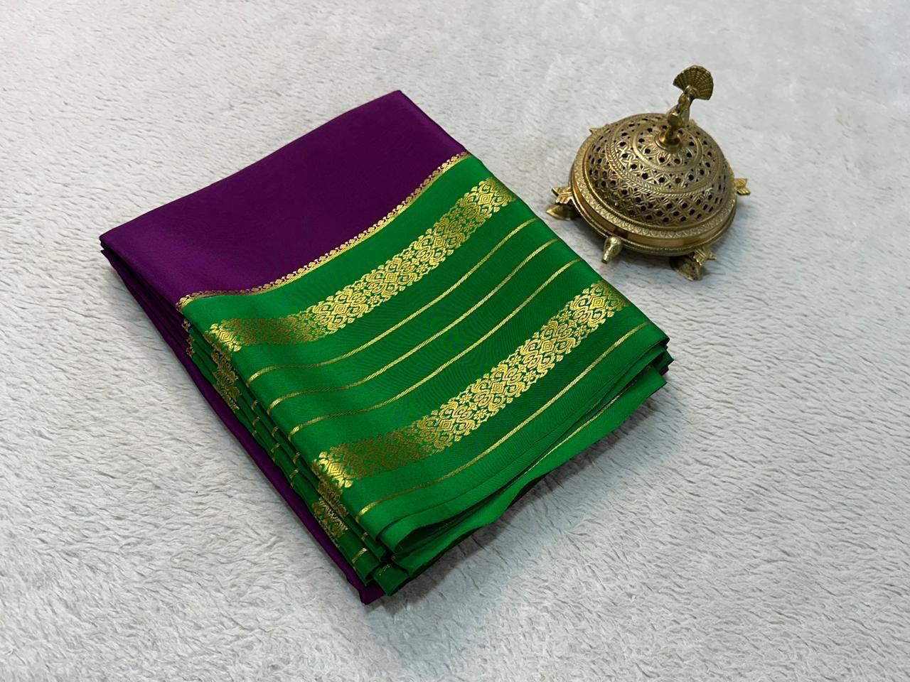 Pure  Mysore Crepe Silk Saree