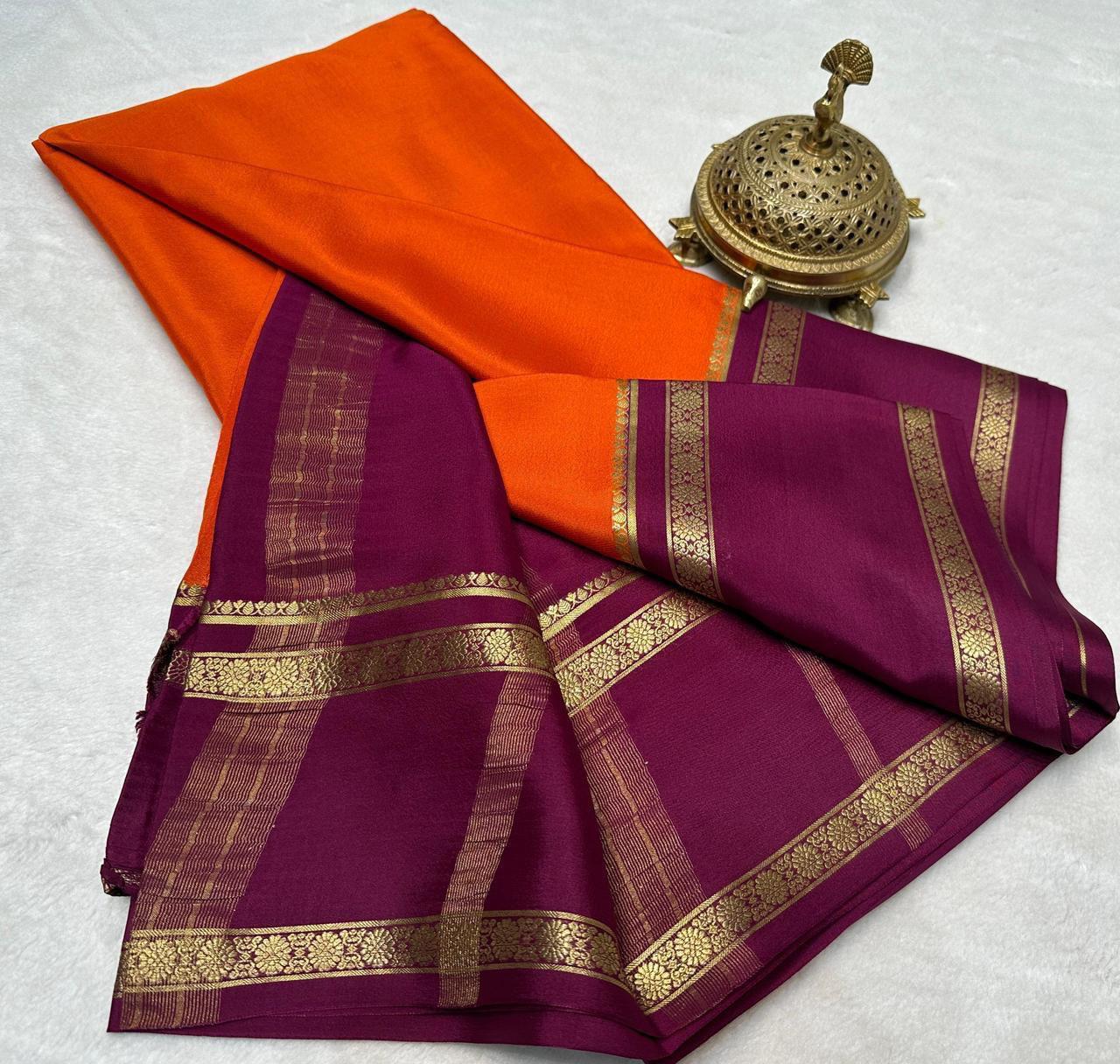 Pure  Mysore Crepe Silk Saree