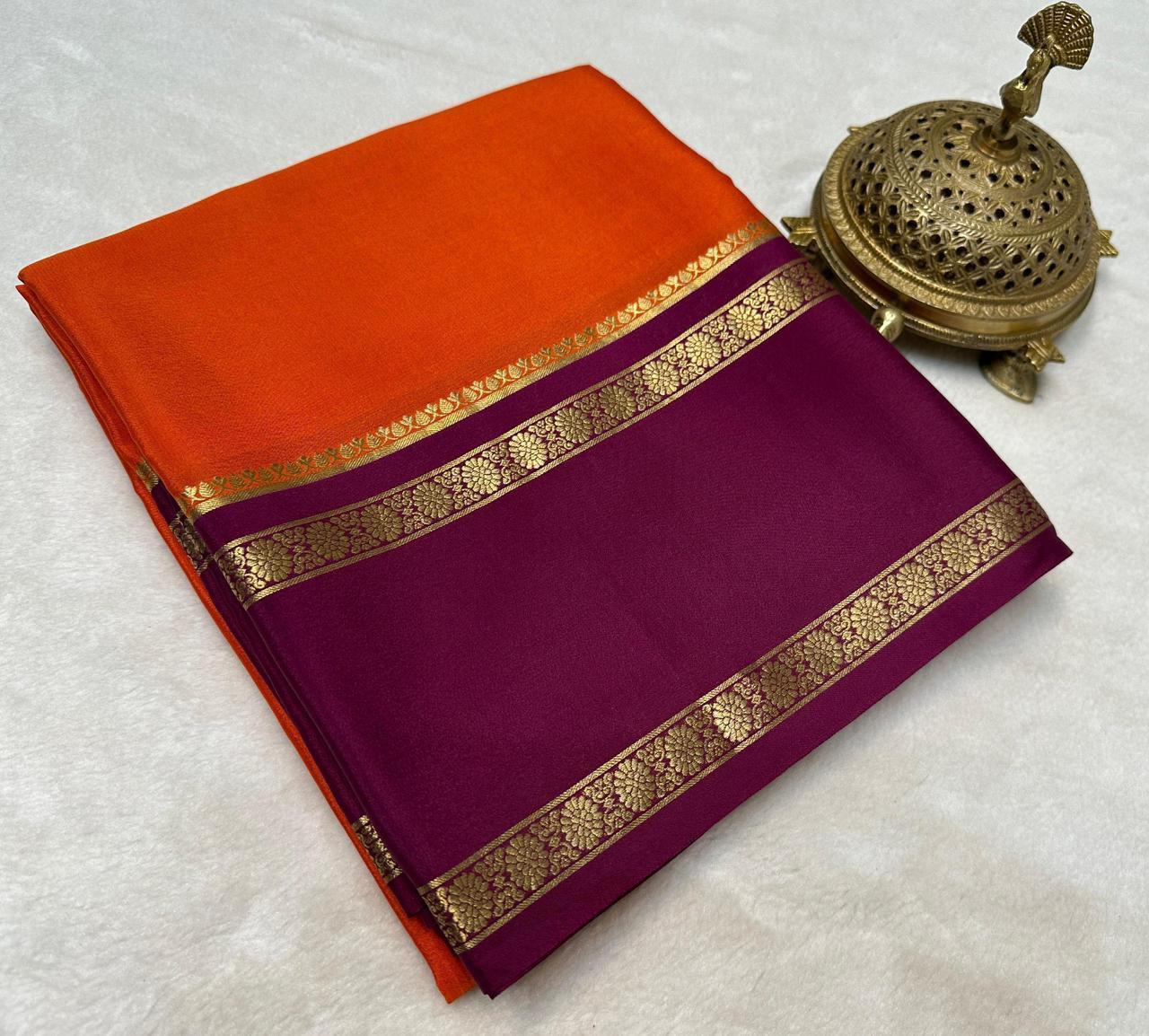 Pure  Mysore Crepe Silk Saree