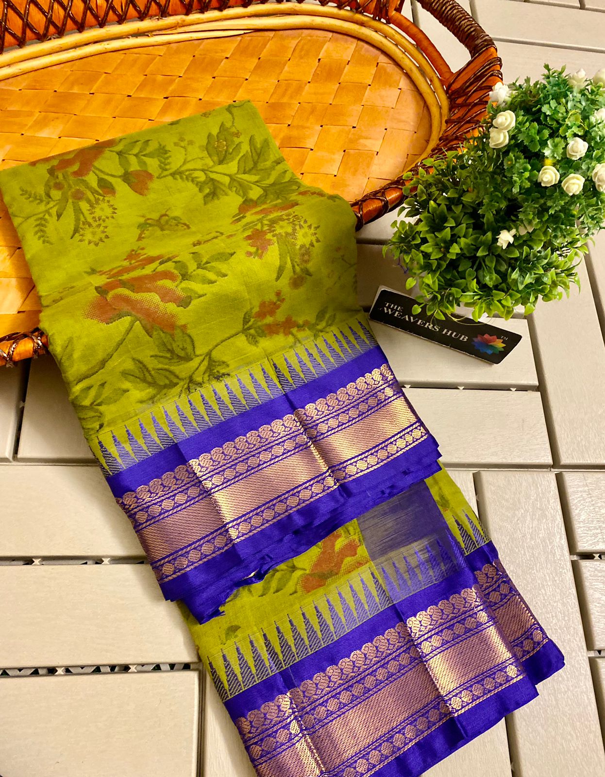 Pure Gadwal Cotton Printed Saree