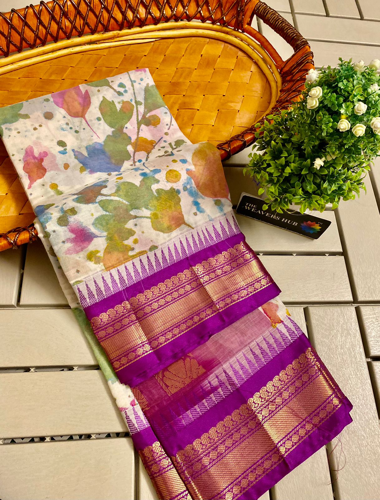 Pure Gadwal Cotton Printed Saree