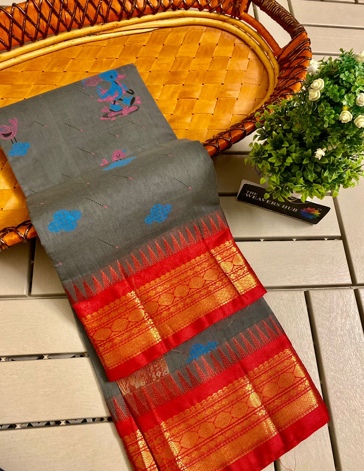 Pure Gadwal Cotton Printed Saree