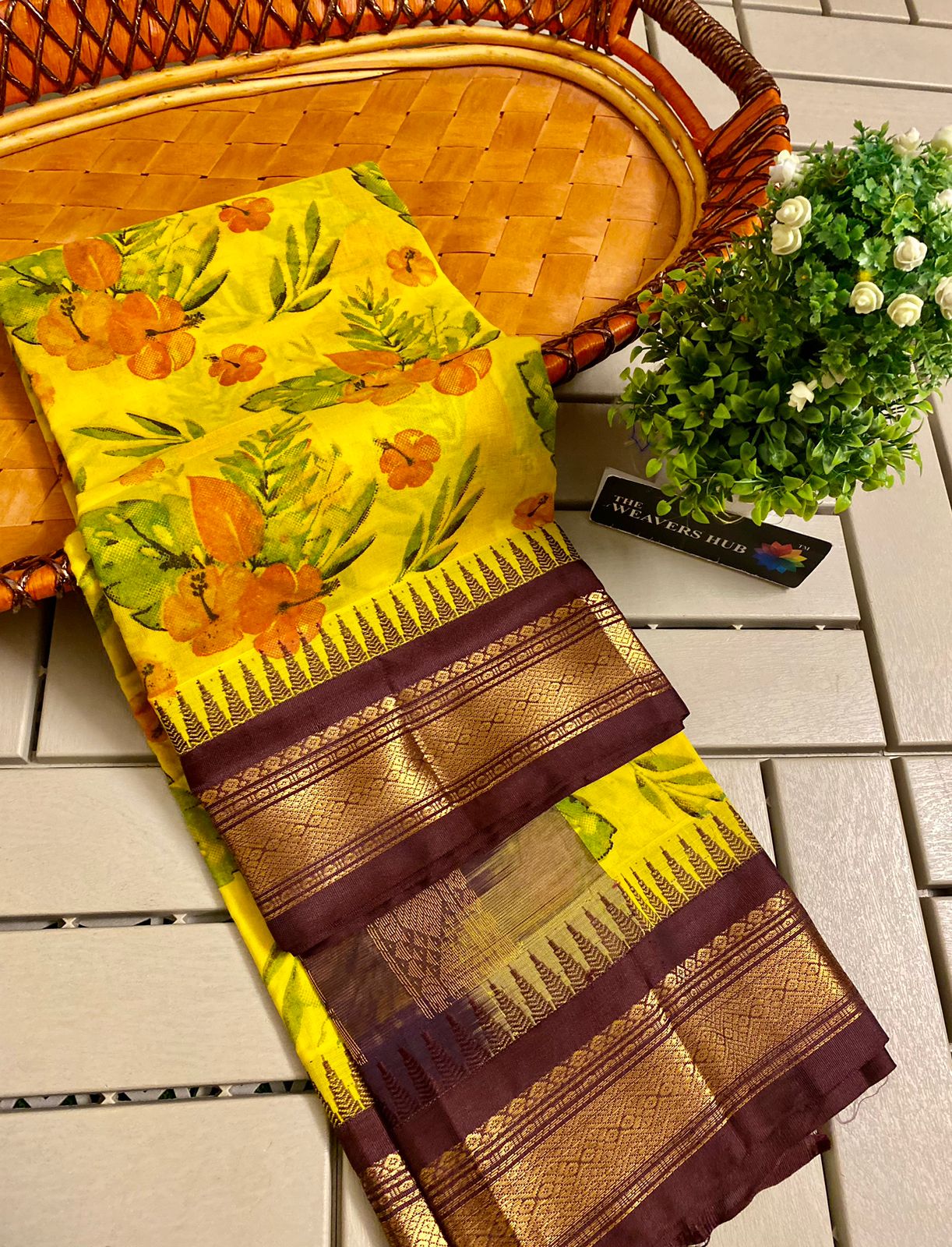 Pure Gadwal Cotton Printed Saree