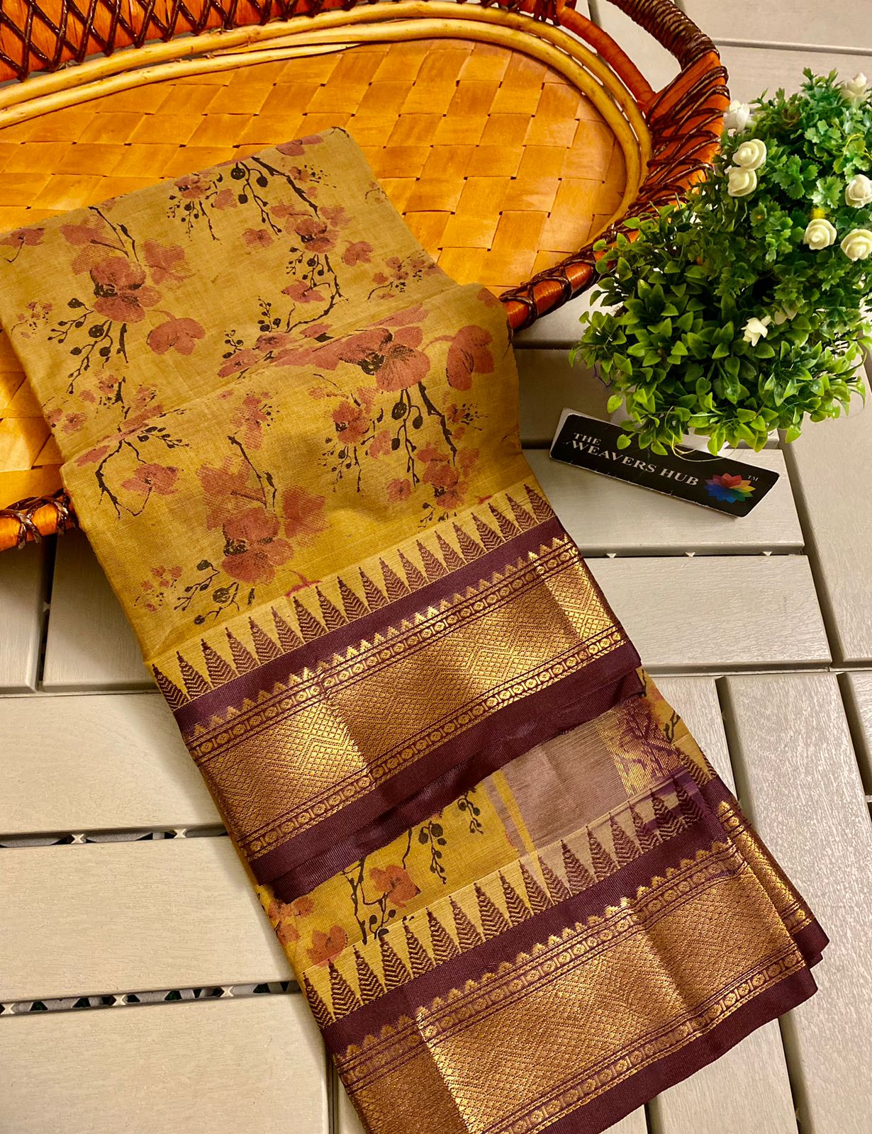 Pure Gadwal Cotton Printed Saree