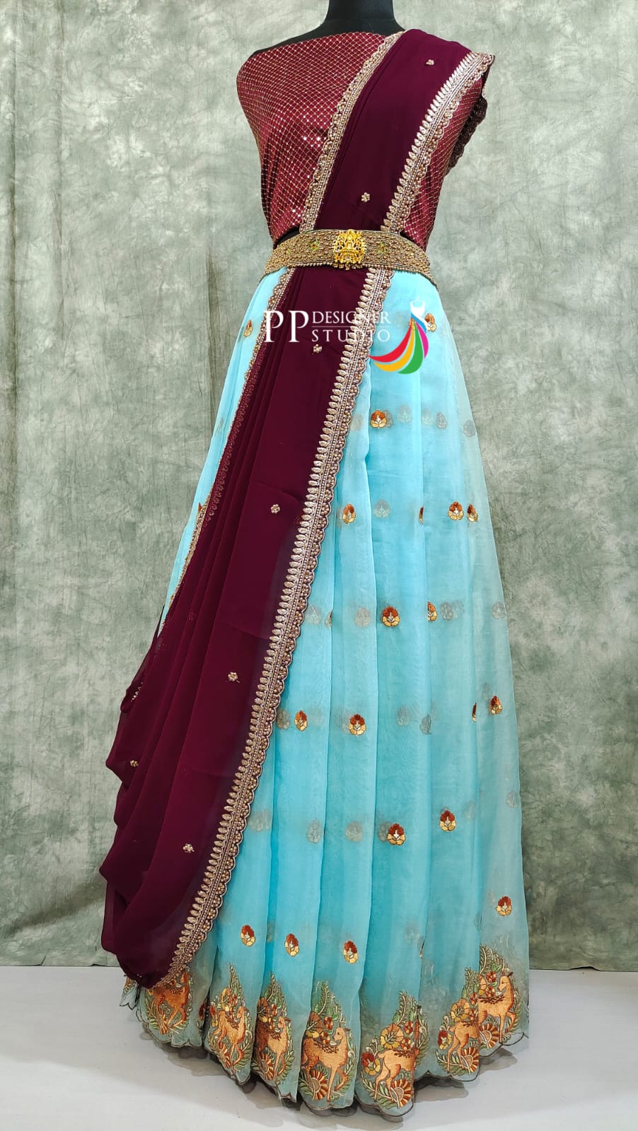 Dual Shades Simple Half Saree | Half saree, Half saree lehenga, Indian  gowns dresses