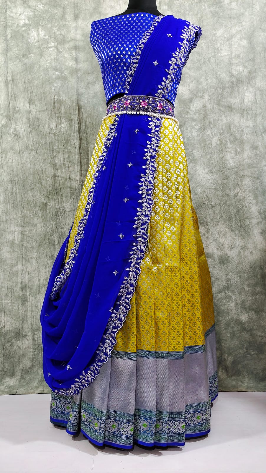 Buy HALFSAREE STUDIO Navy Blue Banarasi silk Latest Pattu Lehenga for Women  Online at Best Prices in India - JioMart.