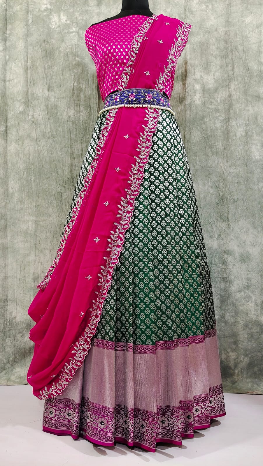 Kids New south Indian traditional pattu pavadai Jacquard Lehenga choli for  girls dress - EVERWILLOW - 4074490