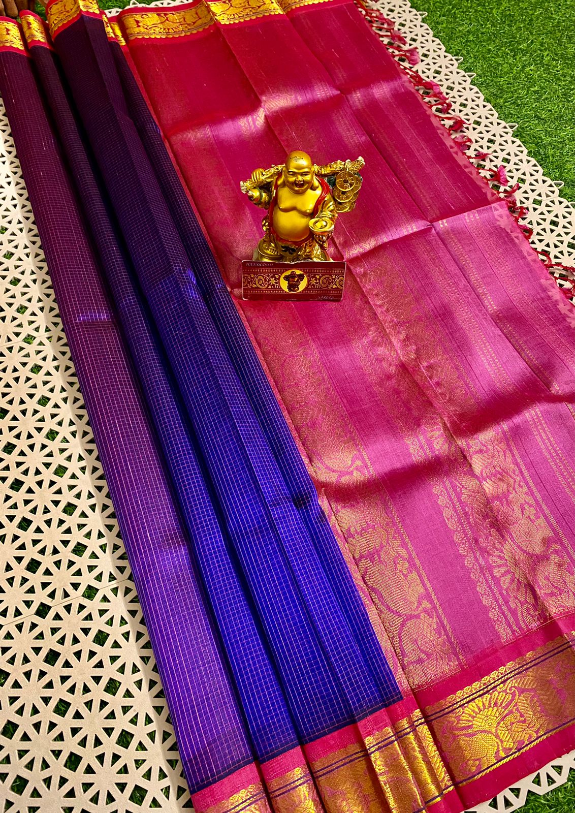 Onion Pink Pure Kanchipuram Korvai Silk Saree with Brocade on the body and  Zari Border|Saree-Diademstore.com