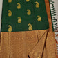 Pure Kanchipuram Bottle Green With Maroon Colour Silk Saree