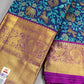 Pure Kanchipuram Handloom Dual Colour Silk Saree