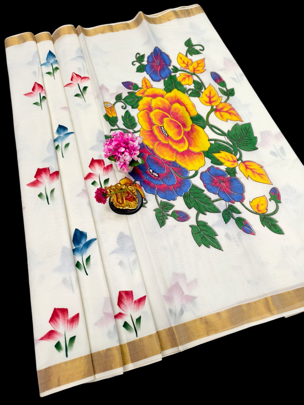 Hand Painting Cotton Saree