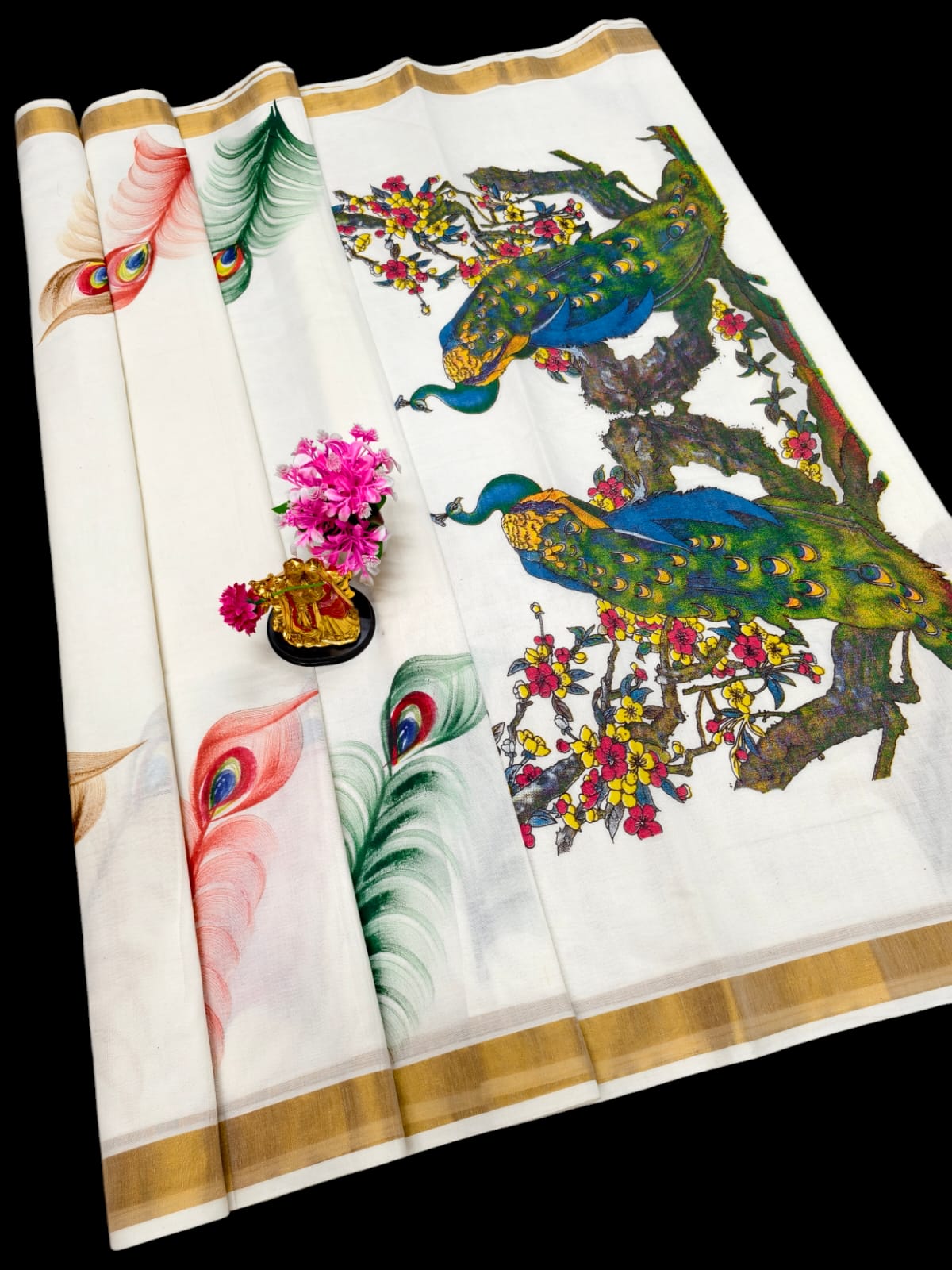 Hand Painting Cotton Saree