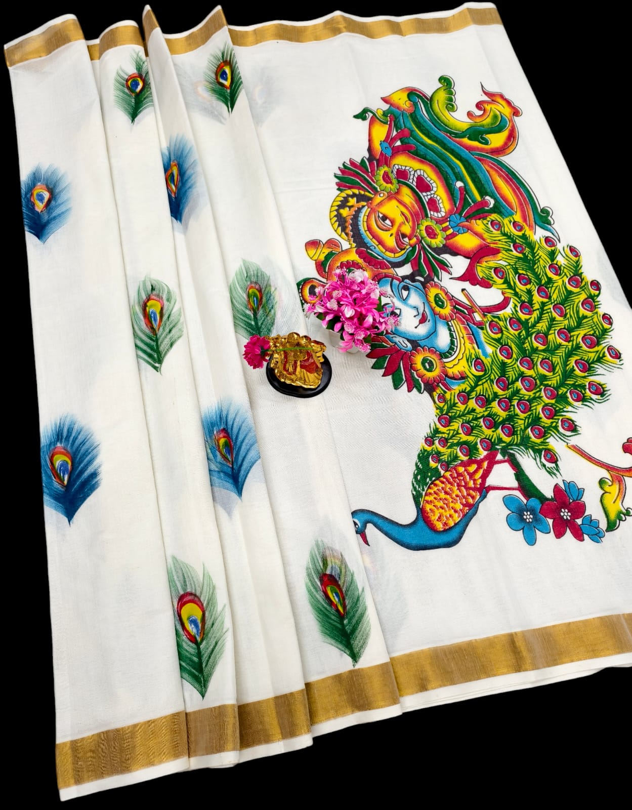 Hand Painting Cotton Saree