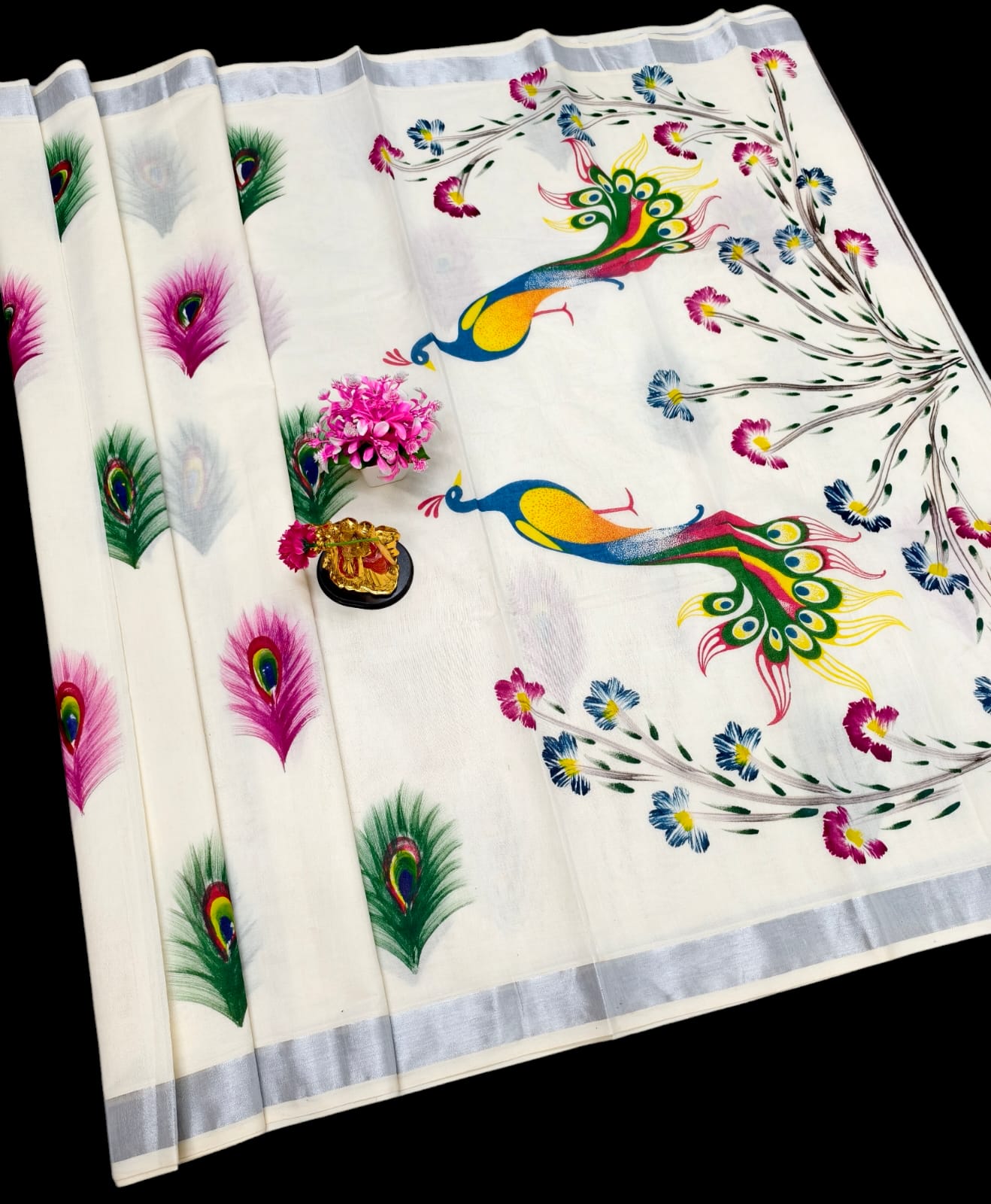 Hand Painting Cotton Saree