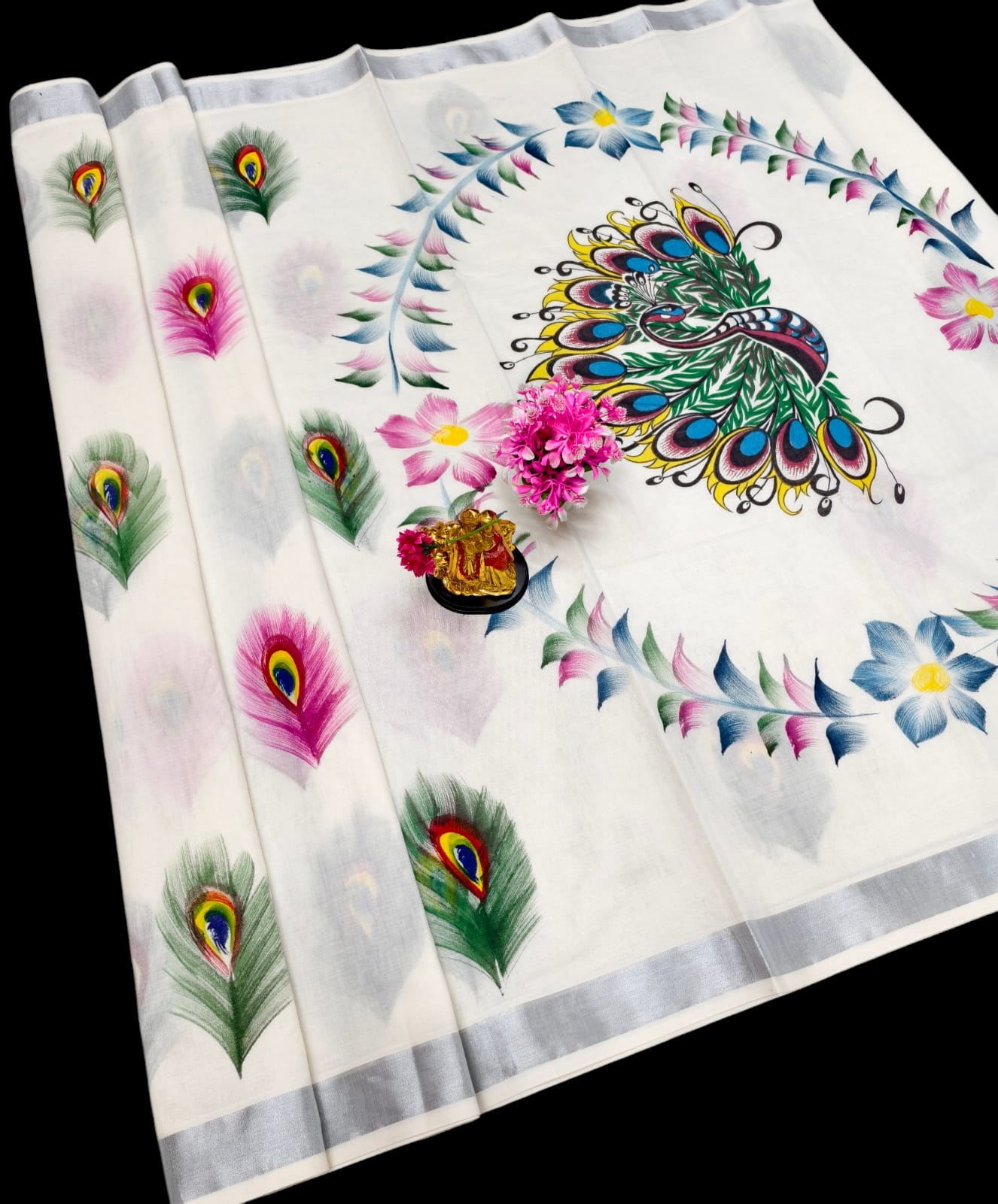 Hand Painting Cotton Saree