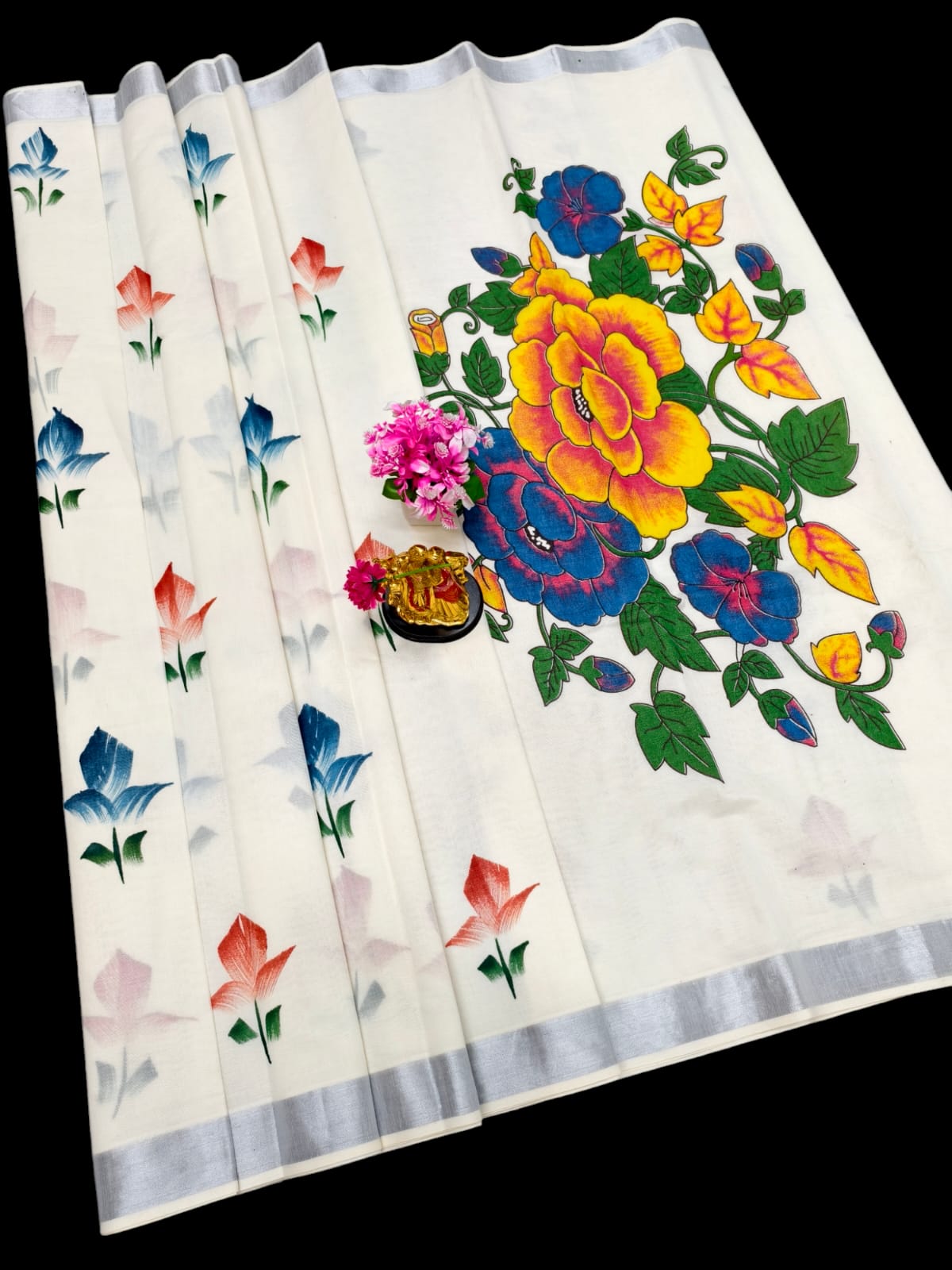 Hand Painting Cotton Saree