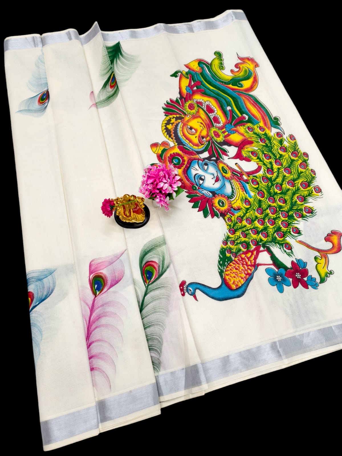 Hand Painting Cotton Saree