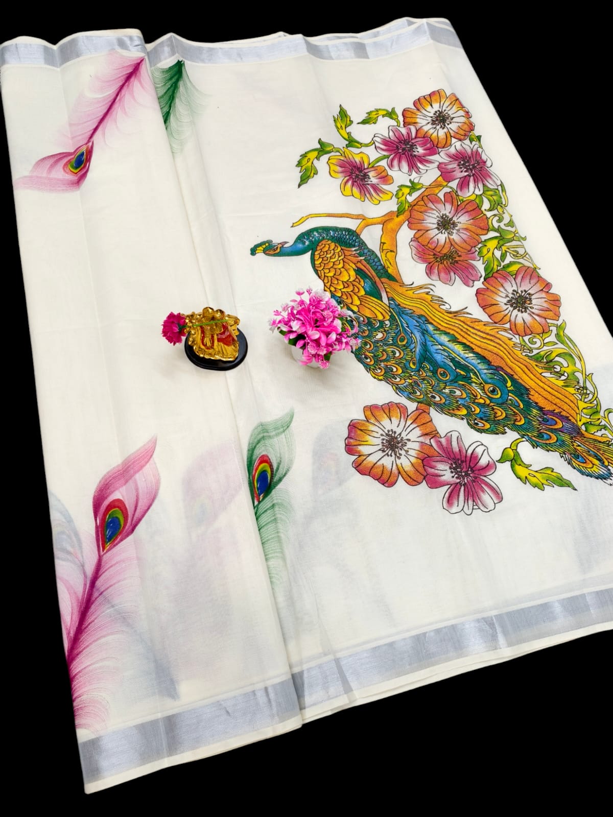 Hand Painting Cotton Saree