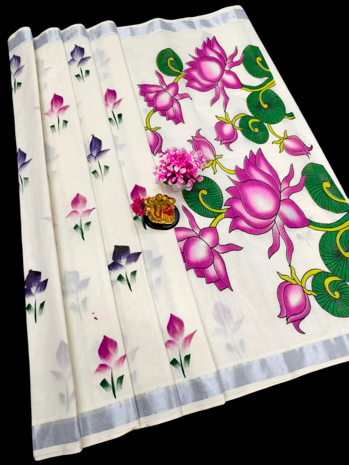 Hand Painting Cotton Saree