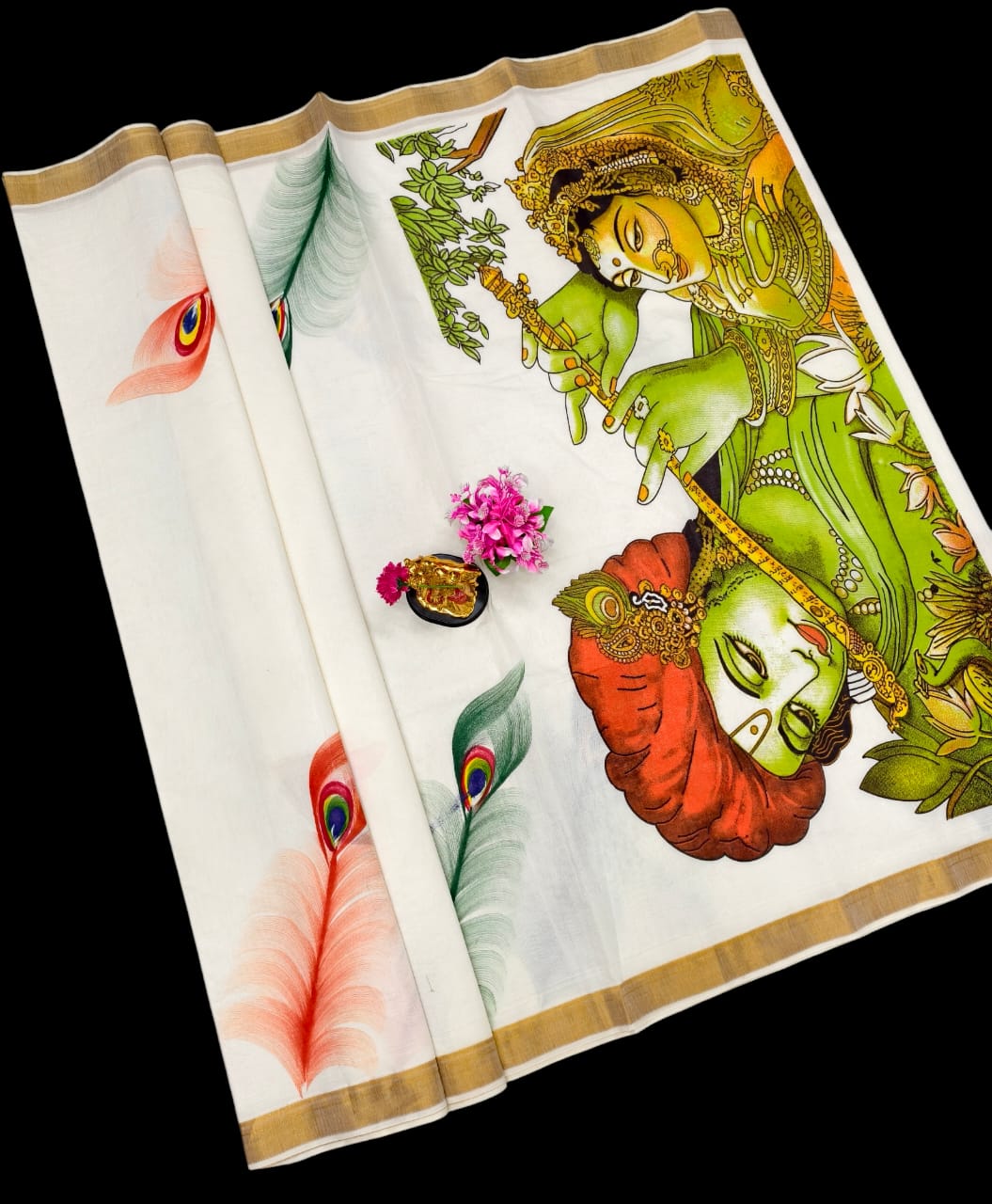 Hand Painting Cotton Saree