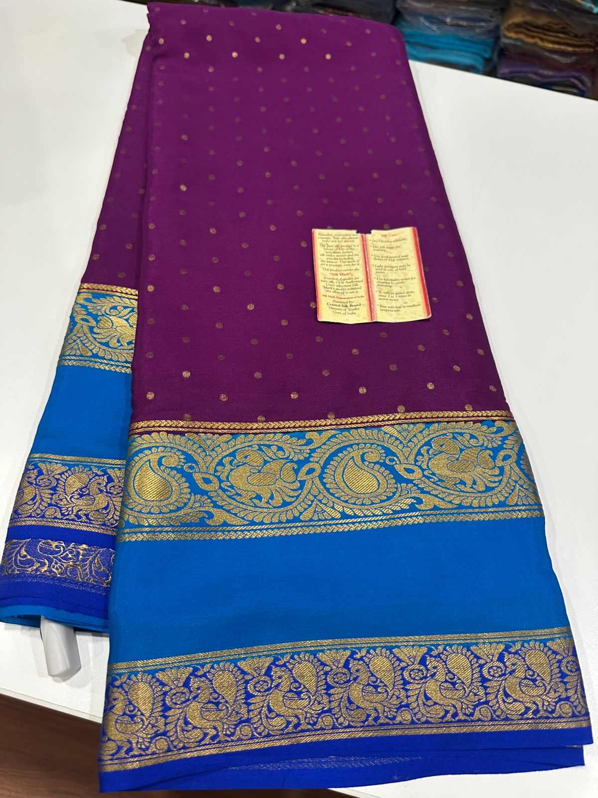 Pure mysore crepe silk 120 grm thickness saree