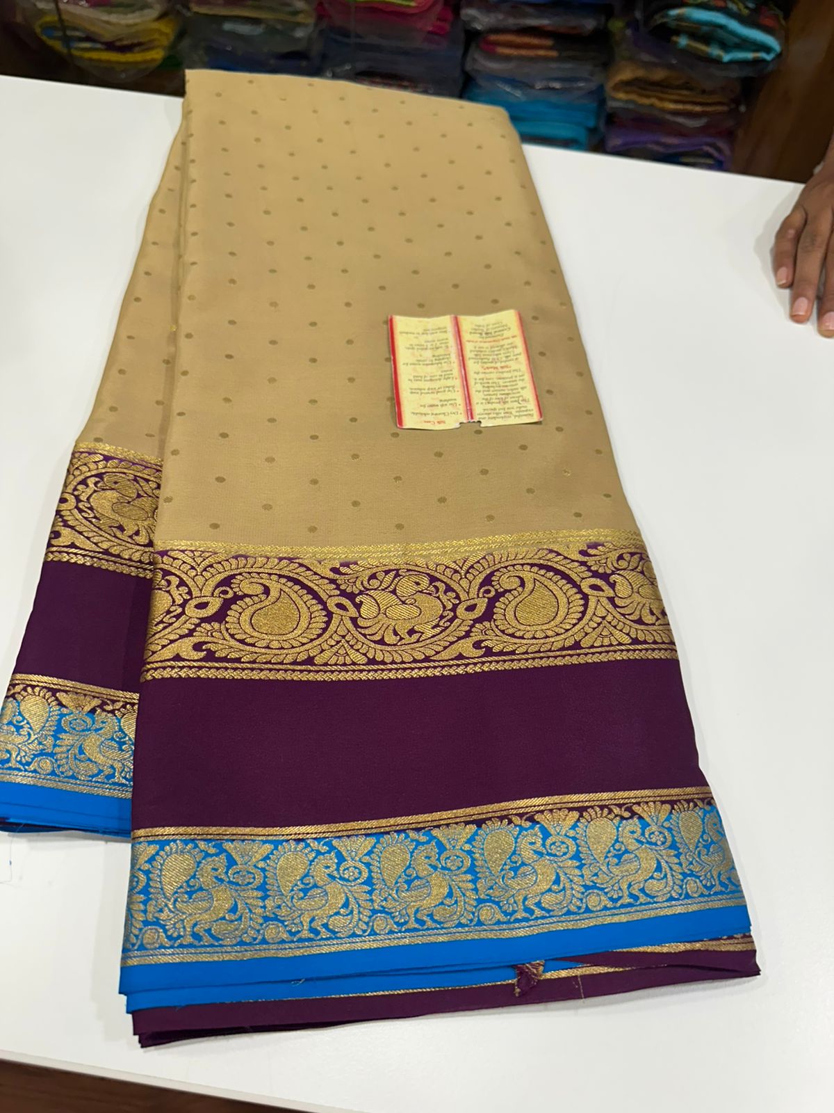 Pure mysore crepe silk 120 grm thickness saree