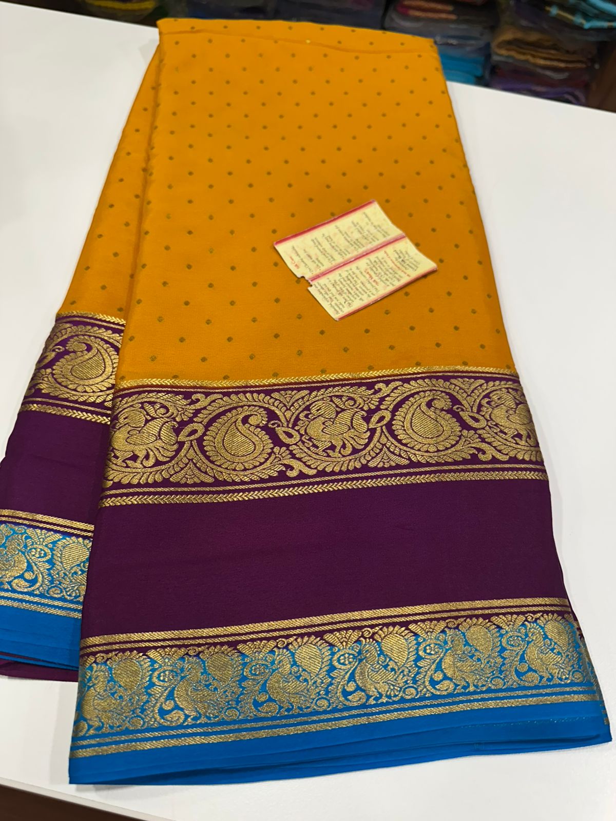 Pure mysore crepe silk 120 grm thickness saree