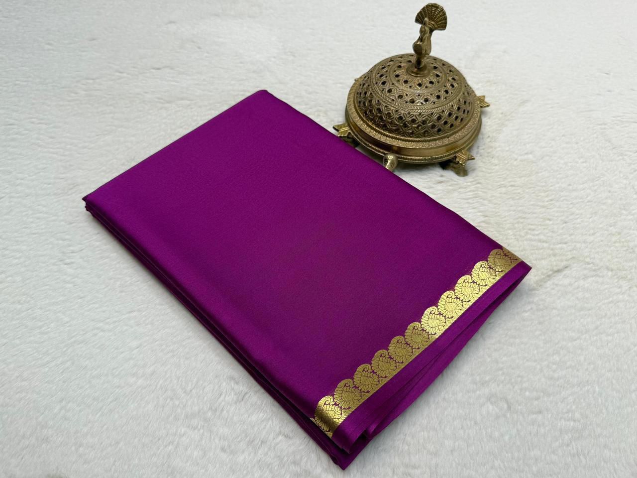 Mango border pure mysore silk saree