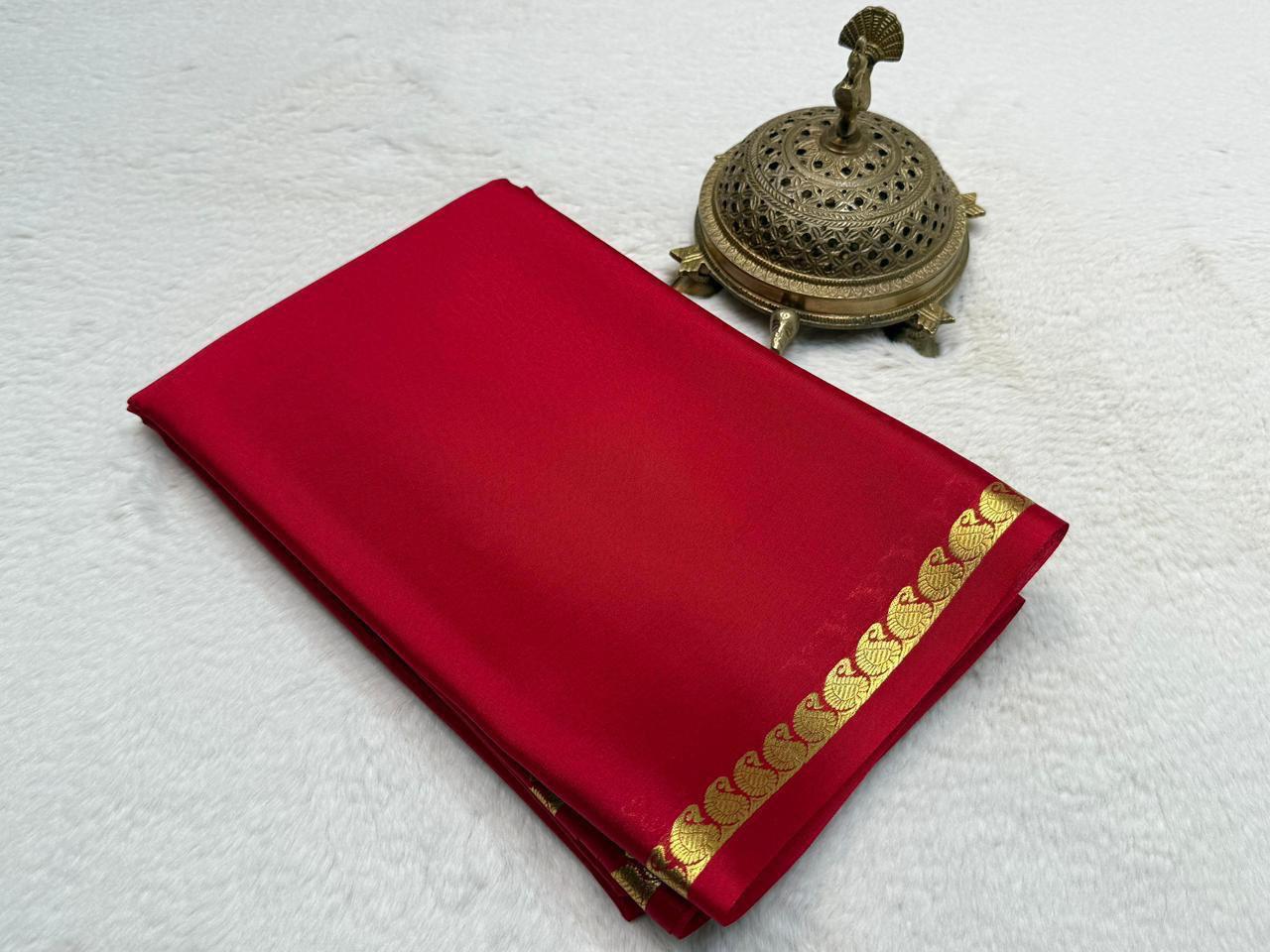 Mango border pure mysore silk saree