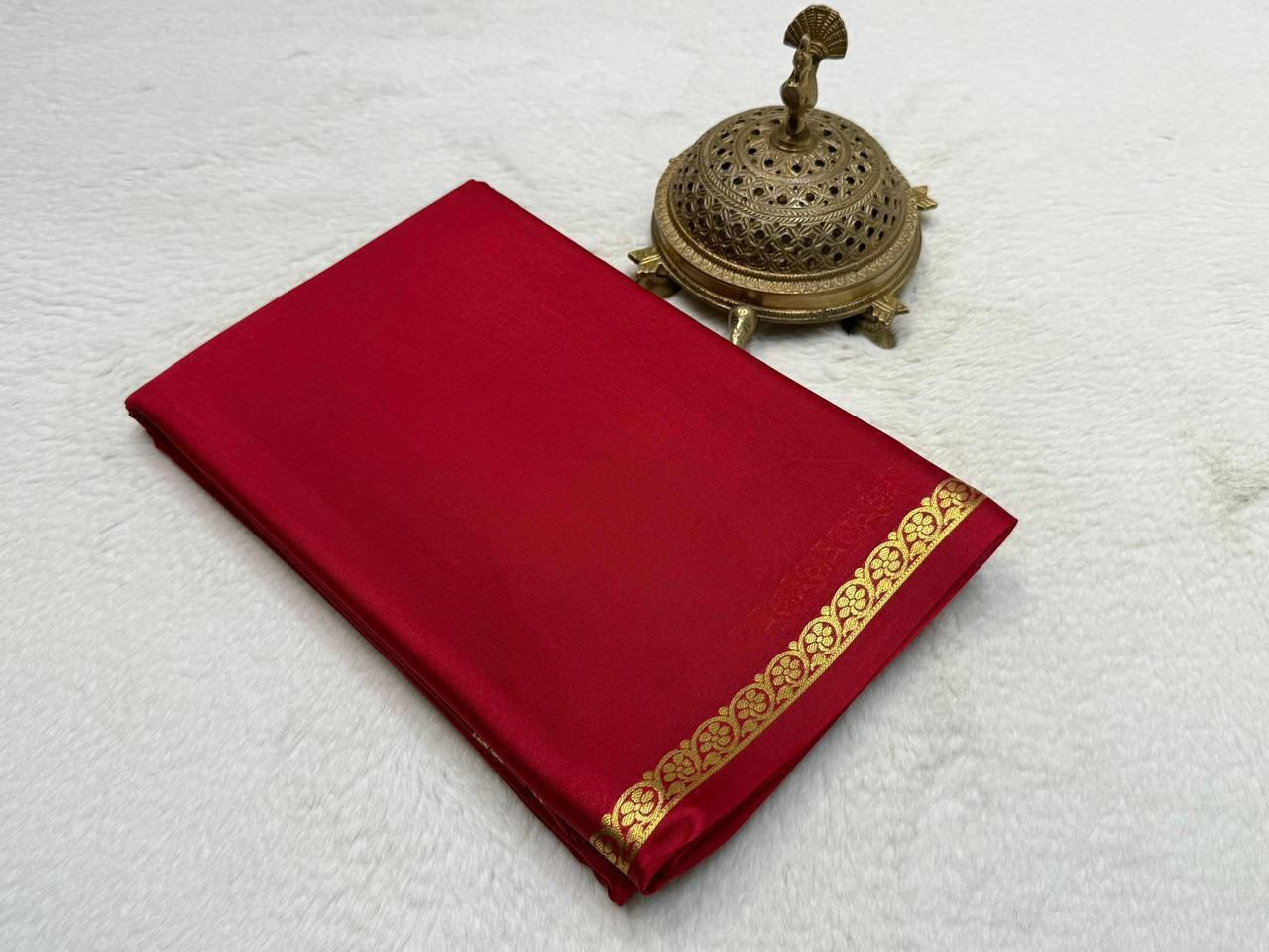 Mango border pure mysore silk saree