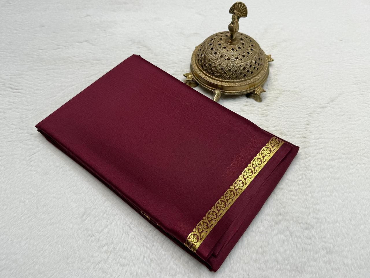 Mango border pure mysore silk saree